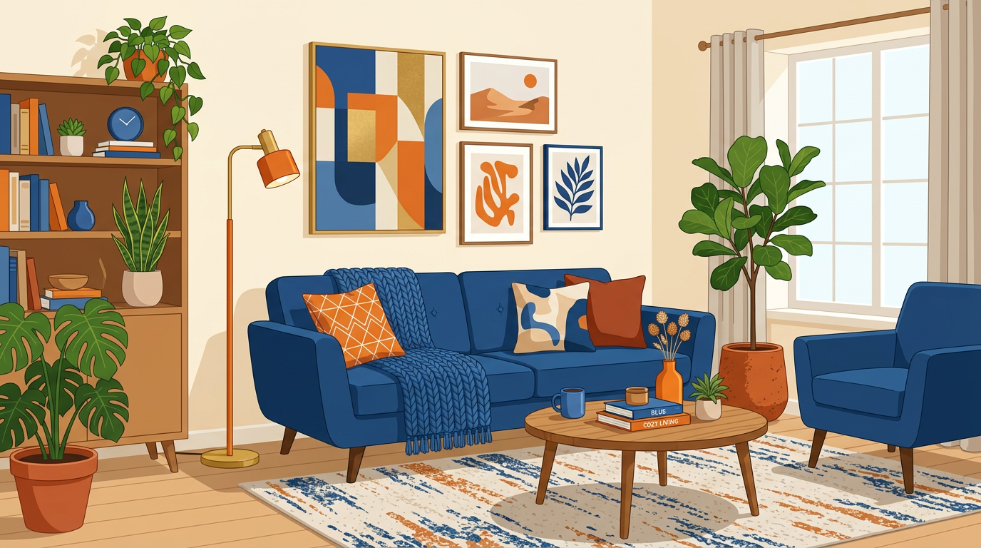 Interior design with complementary color scheme